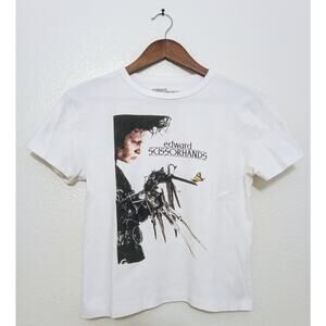 Edward Scissorhands Graphic Baby Doll Cropped Tee Shirt Tim Burton Film SZ L